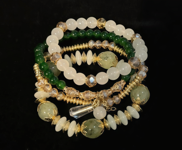 Green Grape Milk Top Color 4-Piece Bracelet Set